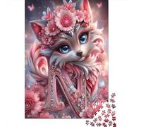Rompecabezas De 1000 Piezas para Adolescentes Floral Fox Fantasy Art Rompecabezas para Adultos Juguetes DIY Alivio del Estrés Oferta como Regalos para Toda La Familia 70x50cm/1000pcs