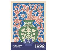 Rompecabezas De 1000 Piezas para Adolescentes Floral Vase Art Nouveau Illustration Rompecabezas para Adultos Juegos De Relajación Análisis Y Lógica Cumpleaños 70x50cm/1000pcs