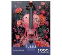 Rompecabezas De 1000 Piezas para Adolescentes Floral Violin Rompecabezas Juegos Relajantes Decoración De Pared Regalos para Amigos Y Familiares 70x50cm/1000pcs
