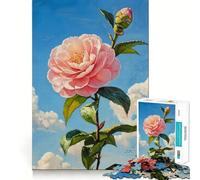Rompecabezas de 1000 Piezas para Adolescentes Florecer en Camelia con Bordes precisos,Juego de lógica,Momento de diversión Tranquila,Regalo artístico de Navidad 38x52cm