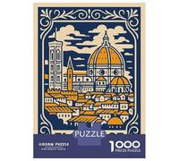 Rompecabezas De 1000 Piezas para Adolescentes Florence Cityscape Illustration Rompecabezas para Adolescentes Juguetes Antiestrés Regalo De Cumpleaños para Cumpleaños, Navidad 70x50cm/1000pcs