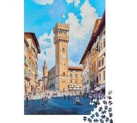 Rompecabezas De 1000 Piezas para Adolescentes Florence Cityscape with People-1 Rompecabezas para Adultos Juego De Ingenio Decoración Cumpleaños 38x26cm/1000pcs