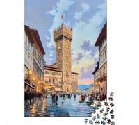 Rompecabezas De 1000 Piezas para Adolescentes Florence Cityscape with People Rompecabezas para Adultos Juguetes De Bricolaje Desafío Difícil Cumpleaños 38x26cm/1000pcs