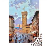 Rompecabezas De 1000 Piezas para Adolescentes Florence Cityscape with Tower Rompecabezas para Adultos Juguete Decoración De Pared Mejora La Memoria Desafío Educativo 52x38cm/1000pcs