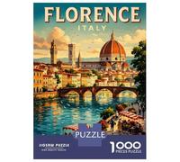Rompecabezas De 1000 Piezas para Adolescentes Florence Italy Vintage Travel Rompecabezas para Adultos Juguete Decoración De Pared Decoración Difícil Y Desafiante 52x38cm/1000pcs