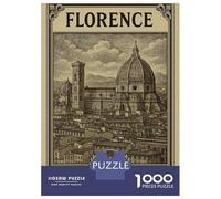 Rompecabezas De 1000 Piezas para Adolescentes Florence, Italy Vintage Travel Rompecabezas para Adultos Juguetes De Bricolaje Decoración del Hogar Juego Desafiante Regalos 70x50cm/1000pcs