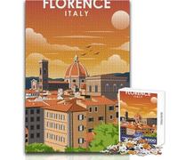 Rompecabezas de 1000 Piezas para Adolescentes, Florencia, Italia, Viajes, Arte, diversión Familiar y Noche de Juegos, Juguetes antiestrés difíciles, tamaño 38x26cm