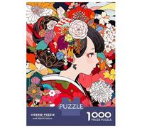Rompecabezas De 1000 Piezas para Adolescentes Flower Girl Kimono Japan Rompecabezas para Adultos Juego Familiar Regalos De Decoración Amigos Y Familiares 52x38cm/1000pcs