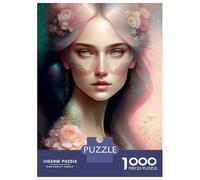 Rompecabezas De 1000 Piezas para Adolescentes Flower in The Queen Hair Rompecabezas para Adolescentes Juego De Ingenio Regalos para Mujeres Actividades Divertidas En Casa 38x26cm/1000pcs