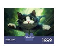 Rompecabezas De 1000 Piezas para Adolescentes Flying Cat Wall Art Print Rompecabezas para Adultos Juegos Familiares Decoración Gran Regalo para Jugar 38x26cm/1000pcs