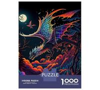 Rompecabezas De 1000 Piezas para Adolescentes Flying Dragon Neon Rompecabezas para Adultos Juego Práctico Difícil Regalos De Cumpleaños Y Únicos 70x50cm/1000pcs