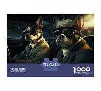 Rompecabezas De 1000 Piezas para Adolescentes Flying French Bulldogs in Aviator Gear Rompecabezas para Adultos Juegos Relajantes Decoración Desafío Educativo 70x50cm/1000pcs