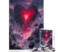 Rompecabezas de 1000 Piezas para Adolescentes Formación rocosa en Forma de corazón con Flujo de Lava decoración del hogar Juguetes Regalos para Mujeres y Hombres Juegos Divertidos desafío Educativo