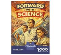 Rompecabezas De 1000 Piezas para Adolescentes Forward with Science Vintage Rompecabezas para Adultos Juegos Relajantes Decoración De Pared 38x26cm/1000pcs