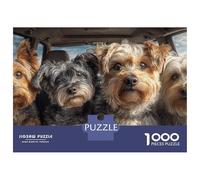 Rompecabezas De 1000 Piezas para Adolescentes Four Cute Dogs in Car Rompecabezas Juegos Divertidos para La Diversión Familiar Oferta como Regalos para Toda La Familia 38x26cm/1000pcs