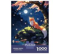 Rompecabezas De 1000 Piezas para Adolescentes Fox and Koi Pond Moonlight Rompecabezas para Adultos Juego Práctico Difícil Regalos De Cumpleaños Y Únicos 52x38cm/1000pcs