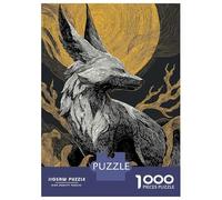 Rompecabezas De 1000 Piezas para Adolescentes Fox and Moon Illustration Rompecabezas para Adultos Juegos Divertidos Decoración Cumpleaños, Navidad 52x38cm/1000pcs