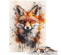 Rompecabezas de 1000 Piezas para Adolescentes Fox Art Splash Jigsaw para Adolescentes Hand Speed Race Difficult and Challenge Challenging Game Toys (38x52cm)