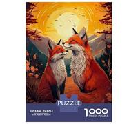 Rompecabezas De 1000 Piezas para Adolescentes Fox Couple Sunset Rompecabezas para Adultos Juegos Relajantes Mejora La Memoria Ayuda A Ejercitar El Cerebro 52x38cm/1000pcs