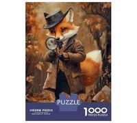 Rompecabezas De 1000 Piezas para Adolescentes Fox Detective(2) Rompecabezas Juegos De Relajación Análisis Y Lógica Desafío Educativo 38x26cm/1000pcs