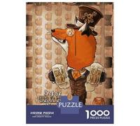Rompecabezas De 1000 Piezas para Adolescentes Fox Enjoy Craft Beer Rompecabezas para Adultos Juego Práctico Ensamblaje De Patrones Regalo De Cumpleaños, Regalos, 70x50cm/1000pcs