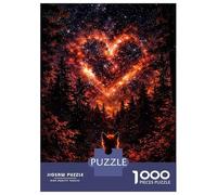 Rompecabezas De 1000 Piezas Para Adolescentes Fox Gazing at Starry Heart in Forest Rompecabezas Para Adultos Juego Práctico Decoración De Pared Oferta Como Regalos Para Toda La Familia 38x26cm/1000pcs