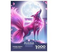 Rompecabezas De 1000 Piezas para Adolescentes Fox Howling Moon Rompecabezas para Adultos Juego De Ingenio Análisis Y Lógica Actividades Divertidas En Casa, 38x26cm/1000pcs