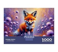Rompecabezas De 1000 Piezas para Adolescentes Fox in Purple Flowers Rompecabezas para Adolescentes Juguetes Antiestrés Difícil Gran Regalo para Jugar 70x50cm/1000pcs