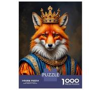 Rompecabezas De 1000 Piezas para Adolescentes Fox King Rompecabezas para Adultos Juego Práctico Decoración del Hogar Cumpleaños Y Navidad 70x50cm/1000pcs