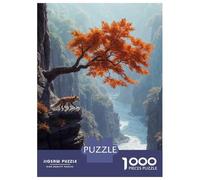 Rompecabezas De 1000 Piezas para Adolescentes Fox on Cliff with Autumn Tree Rompecabezas para Adultos Juego Práctico Regalos para Mujeres Regalos para Amigos Y Familiares 52x38cm/1000pcs