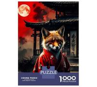 Rompecabezas De 1000 Piezas para Adolescentes Fox Spirit in A Red Kimono Rompecabezas para Adultos Juego Práctico Decoración De Pared Regalos Y Cumpleaños Únicos 52x38cm/1000pcs