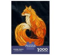 Rompecabezas De 1000 Piezas para Adolescentes Fox Stained Glass Style Digital Art Rompecabezas para Adultos Juego Familiar Decoración del Hogar Cumpleaños Y Navidad 70x50cm/1000pcs