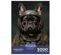 Rompecabezas De 1000 Piezas para Adolescentes French Bulldog Soldier Rompecabezas para Adolescentes Juegos Relajantes para La Diversión Familiar Juego Desafiante Regalos 70x50cm/1000pcs