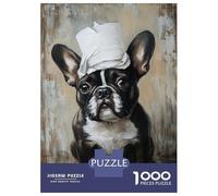 Rompecabezas De 1000 Piezas para Adolescentes French Bulldog with Bandage Rompecabezas para Adultos Juego Práctico Regalo De Cumpleaños Regalos De Cumpleaños Únicos 52x38cm/1000pcs