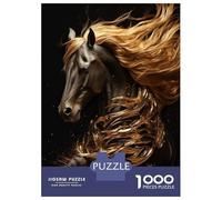Rompecabezas De 1000 Piezas para Adolescentes Friesian Golden Horse Rompecabezas para Adultos Juego Práctico Decoración del Hogar Cumpleaños Y Navidad 52x38cm/1000pcs