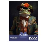 Rompecabezas De 1000 Piezas para Adolescentes Frog in Boho Suit Rompecabezas para Adultos Juego De Ingenio Regalo De Cumpleaños para Cumpleaños, Navidad 70x50cm/1000pcs