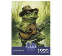 Rompecabezas De 1000 Piezas para Adolescentes Frog Musician in Hat-3 Rompecabezas Juegos Relajantes Decoración De Pared Regalos para Amigos Y Familiares 52x38cm/1000pcs