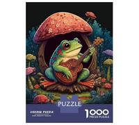Rompecabezas De 1000 Piezas para Adolescentes Frog Playing Banjo Rompecabezas para Adultos Juegos Relajantes Ensamblaje De Patrones Regalos De Cumpleaños Y Únicos 70x50cm/1000pcs