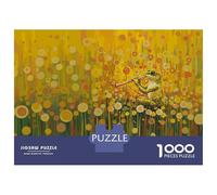Rompecabezas De 1000 Piezas para Adolescentes Frog Playing Flute in Flower Field Rompecabezas Juego De Ingenio Decoración De Pared Regalos De Cumpleaños Y Únicos 38x26cm/1000pcs