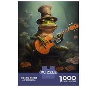 Rompecabezas De 1000 Piezas para Adolescentes Frog Playing Guitar Rompecabezas para Adultos Juegos Relajantes Ensamblaje De Patrones Regalos De Cumpleaños Y Únicos 38x26cm/1000pcs