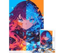 Rompecabezas de 1000 Piezas para Adolescentes Fuego contra Hielo decoración del hogar Juguetes Regalos de Amigo Secreto Juego de ingenio colección de Artistas Bellas Artes tamaño 38x52cm