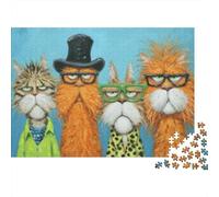 Rompecabezas De 1000 Piezas para Adolescentes Funny Cats Art Print Rompecabezas para Adultos Juguetes Antiestrés Difícil Difícil Cumpleaños Y Navidad 38x26cm/1000pcs