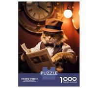 Rompecabezas De 1000 Piezas para Adolescentes Funny Fluffy Cat Reading Rompecabezas para Adultos Juegos De Relajación Desafío Difícil Desafío Educativo 70x50cm/1000pcs