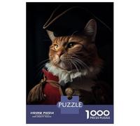 Rompecabezas De 1000 Piezas para Adolescentes Funny Napoleon Emperor Cat Rompecabezas para Adultos Juguetes DIY para La Diversión Familiar para Cumpleaños, Navidad 38x26cm/1000pcs