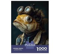 Rompecabezas De 1000 Piezas para Adolescentes Funny Steampunk Fish Creature Rompecabezas para Adultos Juguetes De Bricolaje Difícil Difícil Diversión En El Hogar Actividades, 52x38cm/1000pcs