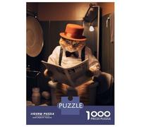 Rompecabezas De 1000 Piezas para Adolescentes Funny Toilet Cat Reading Rompecabezas para Adultos Juego Práctico Desafío Difícil Difícil Y Desafiante 52x38cm/1000pcs