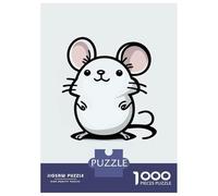Rompecabezas De 1000 Piezas para Adolescentes Funny White Mouse Rompecabezas para Adolescentes Juego Práctico para Mejorar La Memoria Regalos Y Cumpleaños Únicos 70x50cm/1000pcs