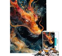 Rompecabezas de 1000 Piezas para Adolescentes Furia de Dragones cósmicos Rompecabezas para Adultos Juegos relajantes Desafío difícil cumpleaños (tamaño 50x75cm)