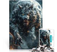 Rompecabezas de 1000 Piezas para Adolescentes Furia de Hombre Lobo de Luna Llena Diversión Familiar Regalos de cumpleaños 52x38cm