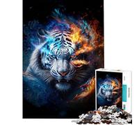 Rompecabezas de 1000 Piezas para Adolescentes Furia de Tigre Divertidas Actividades en casa Juego práctico para aliviar el estrés Apto para Mayores de 14 años (38x26cm)